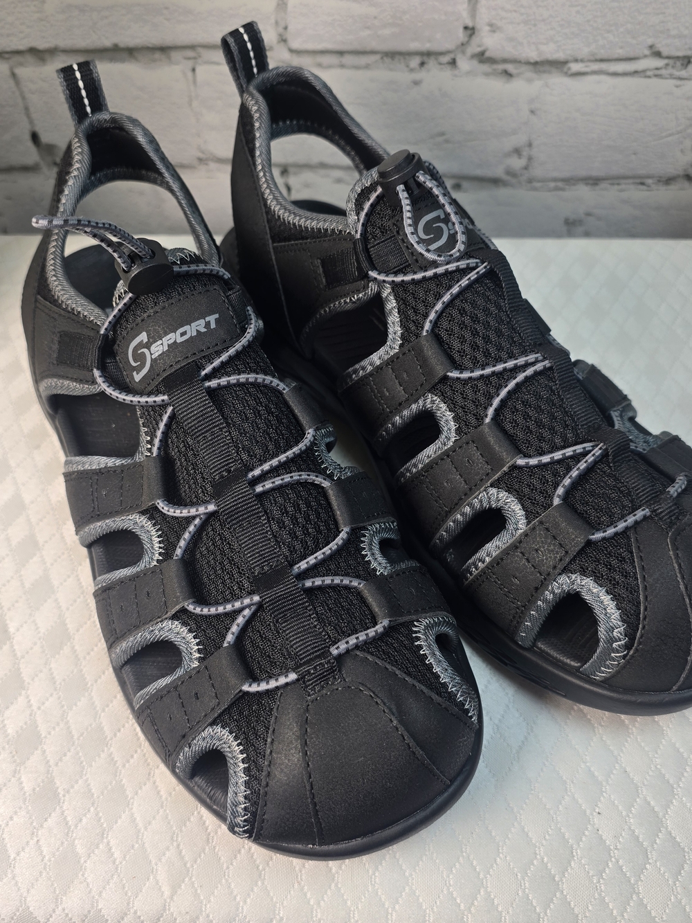 S SPORT BY SKECHERS MIZZA CLOSED TOE HIKING SANDALS BLACK MENS 11 EUC - Picture 3 of 8